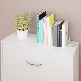 Armário para sapatos com 3 portas 115 x 61 x 24 cm Branco