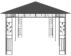 Gazebo com rede mosquiteira 6x3x2,73 m antracite