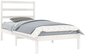 Cama sem colchão 90x200 cm madeira de pinho maciça branco