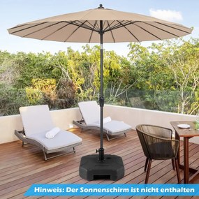 Base para guarda-sol de 17,5 litros / 30 kg, enchível com água ou areia, de 38/48 mm