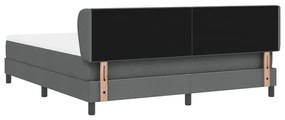 cama box spring vidaXL com colchão cinza escuro 180x200 cm tecido
