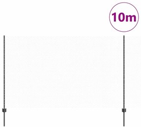 Postes de Cerca vidaXL 10 pcs U-Channel Cinzento 140 cm Aço
