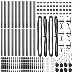 Posts de cerca 52 pcs Cinza Ø32mm 120cm Aço Galvanizado