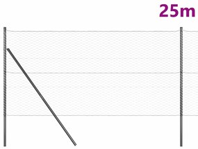Cerca Hexagonal vidaXL Cinza 1.4x25 m Aço