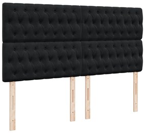 Cama com molas/colchão 180x200 cm tecido preto