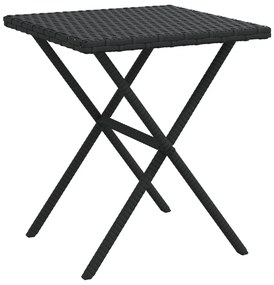 Espreguiçadeiras com mesa 2 pcs vime PE preto