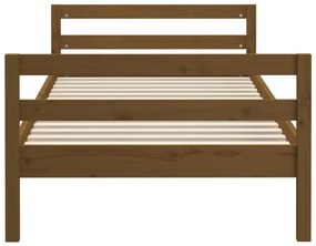 Estrutura de cama 75x190cm madeira de pinho maciça castanho mel