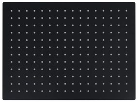 Cabeça de chuveiro retangular 40x30 cm aço inoxidável preto