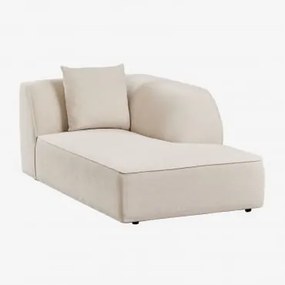 Módulo Chaise Longue Direito Para Sofá Modular Estofado Cardea Chenille Bege Creme - Sklum