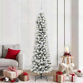 vidaXL Árvore de Natal Artificial Branco 210 cm PVC, Metal e Plástico