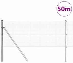 Cerca de Arame Soldado com 13 Postes 0.4x50 m Aço Galvanizado