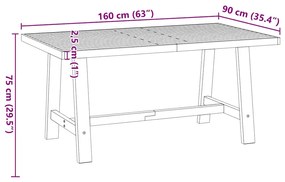 Mesa de jantar NOAIN Pernas em forma A 160x90x75cm pinho maciço