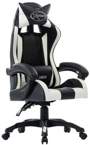 vidaXL Cadeira estilo corrida couro artificial branco