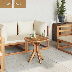 Mesa de café de jardim Ø55x51 cm de madeira sólida de teca