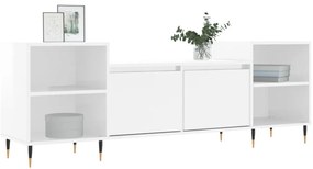 Móvel de TV 160x35x55 cm derivados de madeira branco brilhante