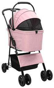 Carrinho de Pet Dobrável Rosa 81 x 47 x 99 cm Tecido Oxford