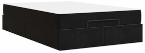 Estrutura da Cama com armazenamento Preto 140 x 190 cm Veludo
