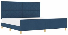 Cama vidaXL Azul 200x200 cm em Tecido