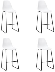 vidaXL Cadeiras de bar 4 pcs plástico branco