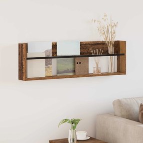 vidaXL Estante de Revistas Madeira antiga 100 x 12 x 30 cm