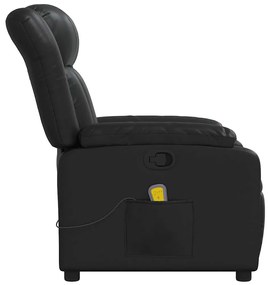 Poltrona de massagens reclinável couro artificial preto