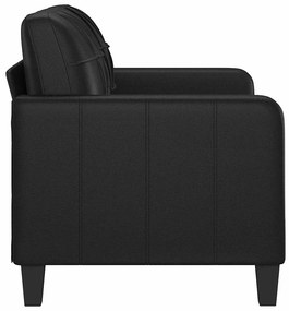 Sofá de 2 lugares 120 cm couro artificial preto