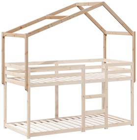Telhado de cama infantil 213x85,5x144,5 cm madeira pinho maciça