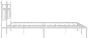 Estrutura de cama com cabeceira 193x203 cm metal branco