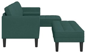 Conjunto de Sofá 2 peças com Almofadas Tecido Verde Escuro