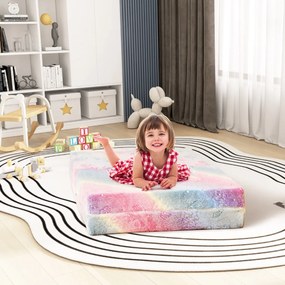 Sofá infantil brilha no escuro modular para crianças com capa de almofada lavável à máquina e enchimento de espuma para crianças com mais de 3 anos Ro