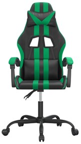 Cadeira gaming couro artificial preto e verde