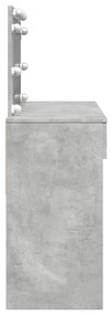 Toucador com LEDs 100x40x120 cm cinzento cimento