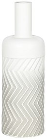 HOMCOM Vaso para Flores de Metal Vaso Decorativo para Flores Moderno com Textura 3D Ø15x45,5 cm Cinza