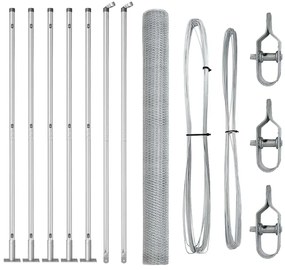Cerca Hexagonal vidaXL 1,4x10 m Aço Galvanizado