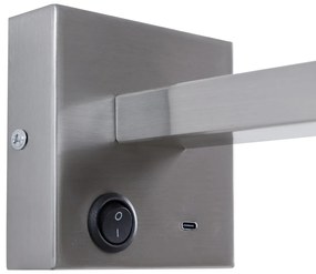 Candeeiro de Parede Moderno em Aço com USB-C Inclinável - Rex Moderno