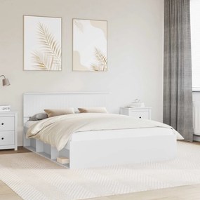 vidaXL Estrutura da Cama com cabeceira Branco 160 x 200 cm