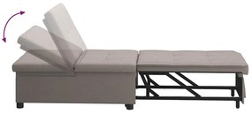 Sofá Cama 3 em 1 com Design Retrátil em Tecido Taupe
