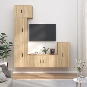 vidaXL Conjunto móveis de TV 5 pcs madeira processada carvalho sonoma