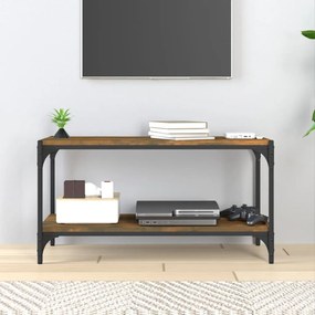 Móvel de TV 80x33x41 cm derivados madeira/aço carvalho fumado