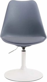 Conjunto de 4 cadeiras de sala de jantar Maverick em plástico com estrutura branca 76-81 x 48 x 57 cm Cinzento