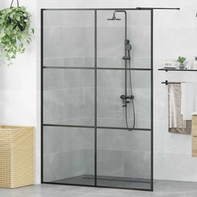 vidaXL Parede de Chuveiro Walk-in Preto 140 x 195 cm vidro temperado