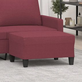 vidaXL Apoio de pés 70x55x41 cm tecido vermelho-tinto