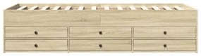 Sofá-cama com gavetas sem colchão 75x190 cm carvalho sonoma