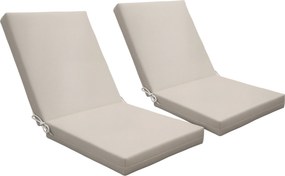 Conjunto de 2 almofadas de exterior para cadeira com encosto (CADEIRAS NÃO INCLUIDAS), com presilhas, enchimento de 8 cm, dimensões: 112 cm (C) x 51 c
