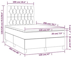 Cama boxspring com colchão 120x200 cm veludo rosa