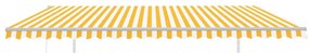 Toldo retrátil automático com postes 5x3,5 m amarelo e branco