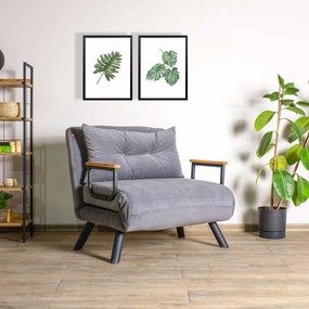 **** Sofá-Cama Sando de 1 Lugar – Cinzento – 50x67x41 cm

**
