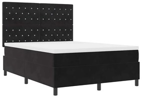 Cama Box com Colchão vidaXL Preta 140x190 cm Veludo