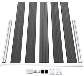 Conjunto de painéis de vedação WPC 699x105 cm preto