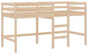 Cama alta p/ criança c/ cortinas 90x190 cm pinho maciço rosa